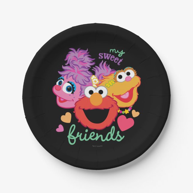 Sweet Best Friends Characters Paper Plates (Front)