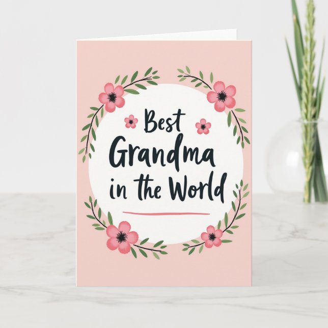 Sweet Best Grandma Floral Card (Front)