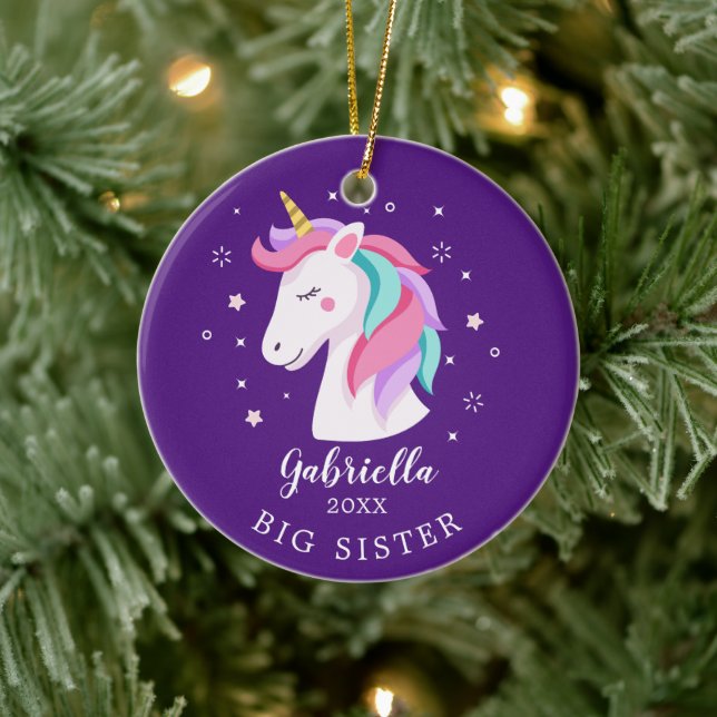 Sweet Big Sister Unicorn Christmas Ornament (Tree)