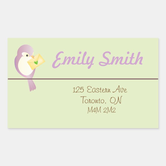 Sweet Bird Address Return Sticker (Front)