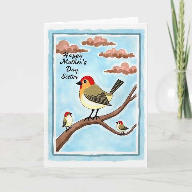 Sweet Bird Family Mothers Day Card (Front)