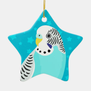 Sweet Bird Parakeet Ceramic Ornament