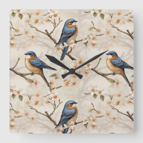 Sweet bird square wall clock