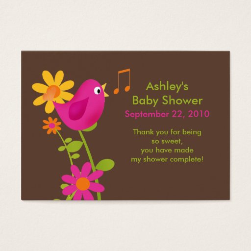 Customizable Sweet Birdie Baby Shower Favor Tags Business Cards