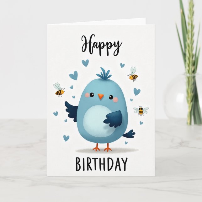 Sweet Birdie Birthday Card (Front)