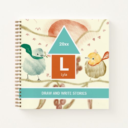 Sweet Birds Personalized Story Sketch Notebook 