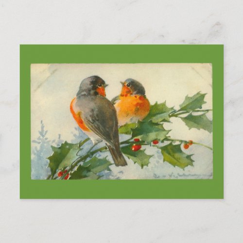 Sweet Birds Vintage Postcard Print Card Invitation