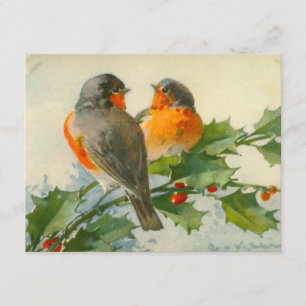 Sweet Birds Vintage Postcard Print Invitation