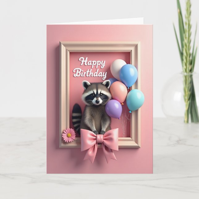 Sweet Birthday Animal Bow Card (Front)