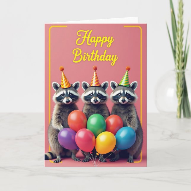 Sweet Birthday Balloon Friends Card (Front)
