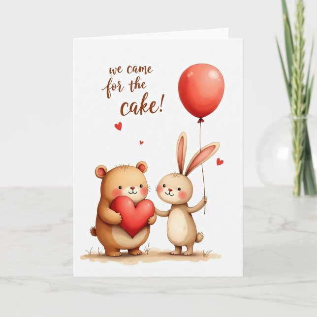 Sweet Birthday Bear Rabbit Card (Front)