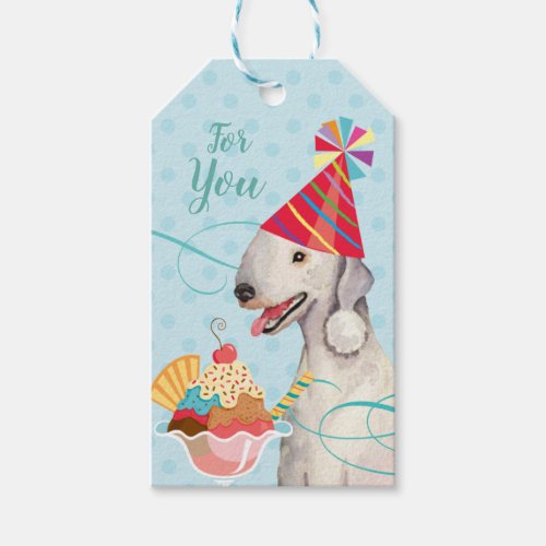 Sweet Birthday Bedlington Terrier Gift Tags
