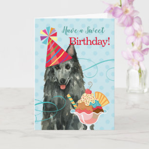 Sweet Birthday Belgian Sheepdog Card