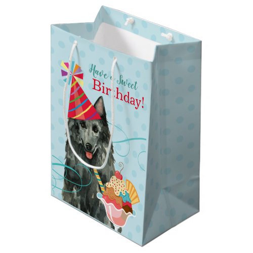 Sweet Birthday Belgian Sheepdog Medium Gift Bag