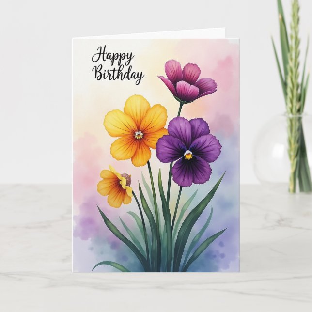 Sweet Birthday Blossom Art Card (Front)