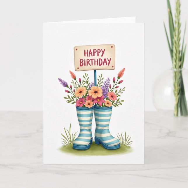 Sweet Birthday Boots Card (Front)