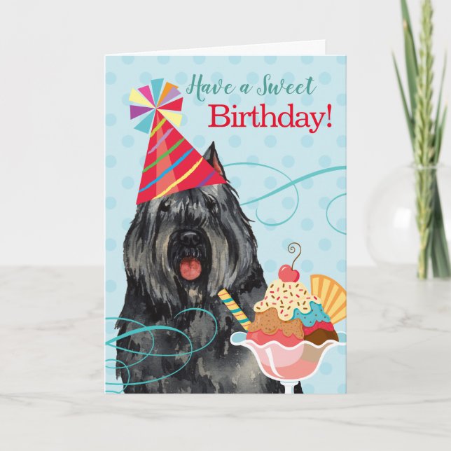 Sweet Birthday Bouvier des Flandres Card (Front)
