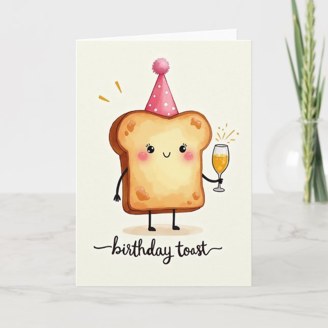 Sweet Birthday Bread Slice Card (Front)