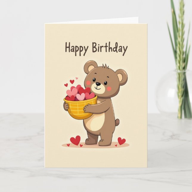 Sweet Birthday Brown Figure Card (Front)