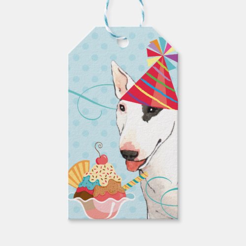 Sweet Birthday Bull Terrier Gift Tags