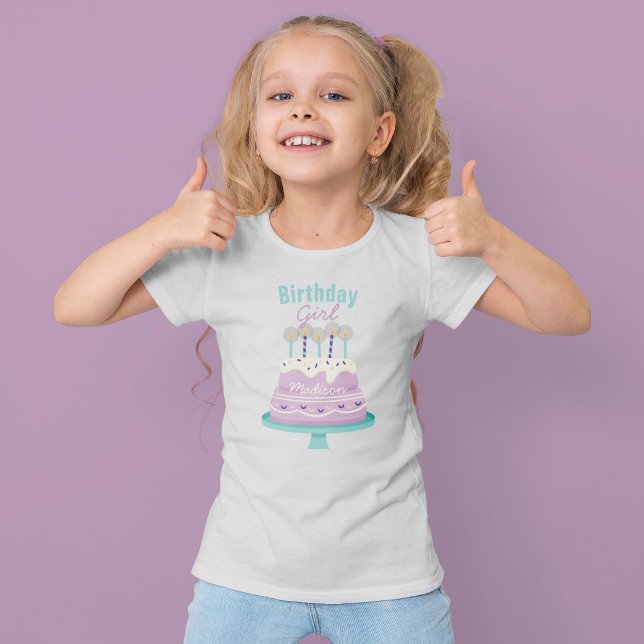 Sweet Birthday Cake "Birthday Girl" Personalized  T-Shirt (Creator Uploaded)