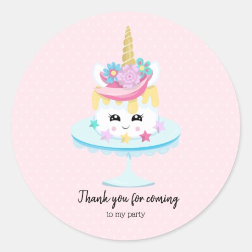 Sweet birthday cake _ choose background color classic round sticker