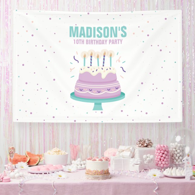 Sweet Birthday Cake Kids Birthday Party Banner (Party)