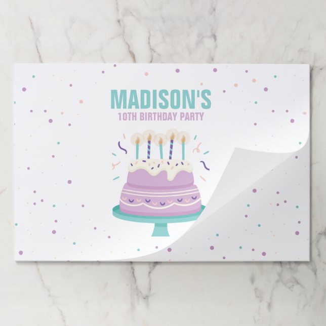 Sweet Birthday Cake Kids Birthday Party Paper Pad (Folded)