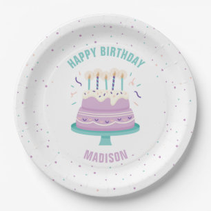 Sweet Birthday Cake Kids Birthday Party Paper Plates