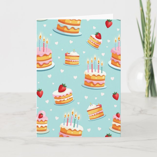 Sweet Birthday Cake Pattern Card (Front)