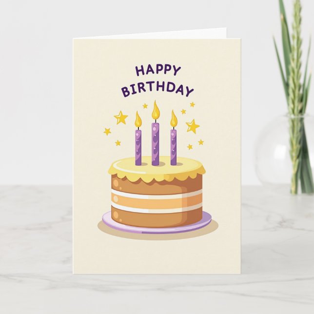 Sweet Birthday Cake Scene Card (Front)
