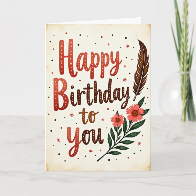 Sweet Birthday Calligraphy Card (Front)