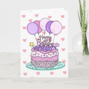Sweet Birthday Card for Her Birthday Cake