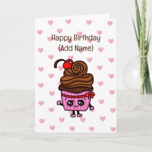 Sweet Birthday Card for Her  Birthday Cupcake 