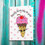 Sweet Birthday Card for Her | Ice Cream Cone<br><div class="desc">Have a very Sweet Birthday is the message on the inside. The card is full of Kawaii style cartoon ice cream cones.</div>