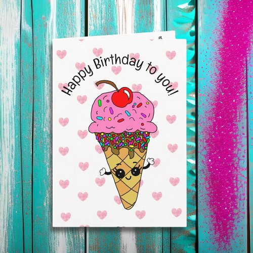 Sweet Birthday Card for Her  Ice Cream Cone