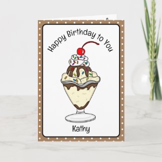 Sweet Birthday Card Ice Cream Sundae