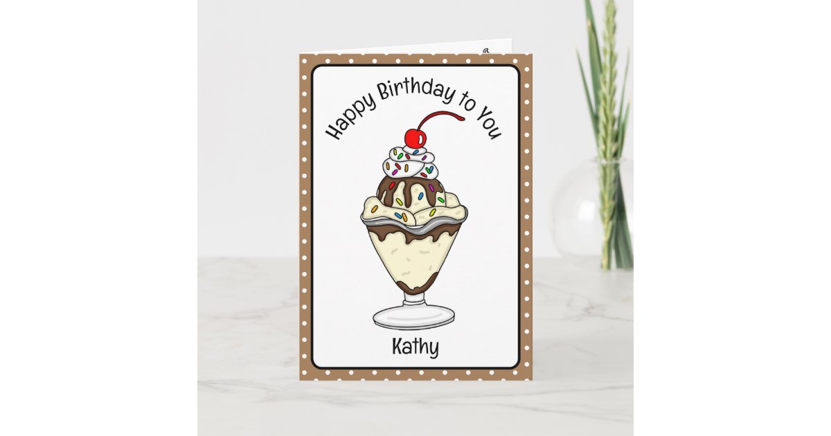 Ice Cream Sundae Birthday Gift Idea with Printable Birthday Card