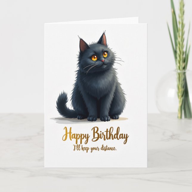 Sweet Birthday Cat Graphic Card (Front)