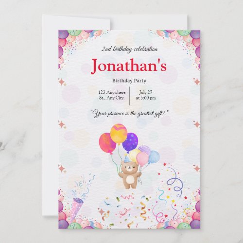 Sweet birthday celebration floral invitation card