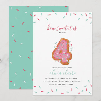 Sweet Birthday Celebration | Four Invitation