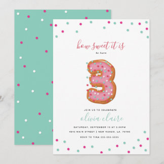 Sweet Birthday Celebration | Three Invitation