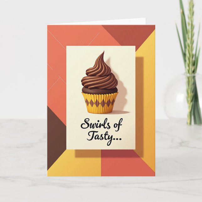 Sweet Birthday Chocolate Swirl Card (Front)
