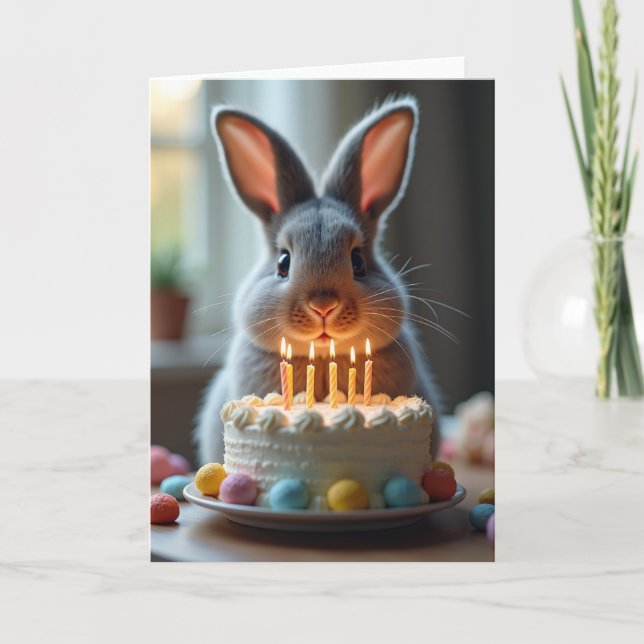 Sweet Birthday Creature Cake Card (Front)