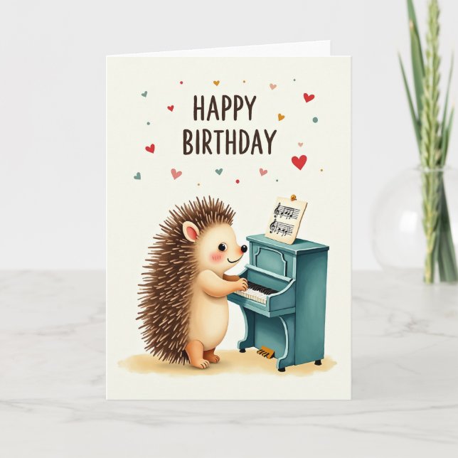 Sweet Birthday Creature Piano Card (Front)