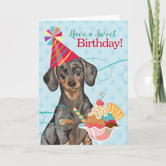 Sweet Birthday Dachshund Card (Front)