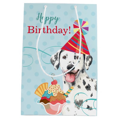 Sweet Birthday Dalmatian Medium Gift Bag