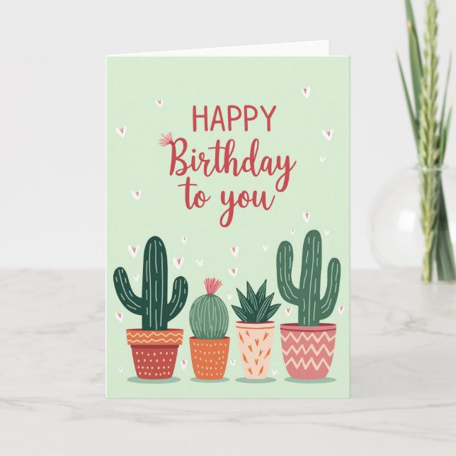 Sweet Birthday Desert Plant Card (Front)