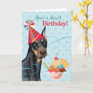 Sweet Birthday Doberman Card