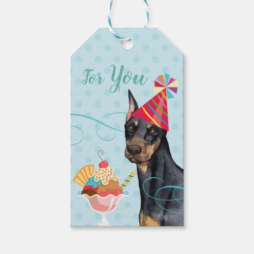 Sweet Birthday Doberman Gift Tags